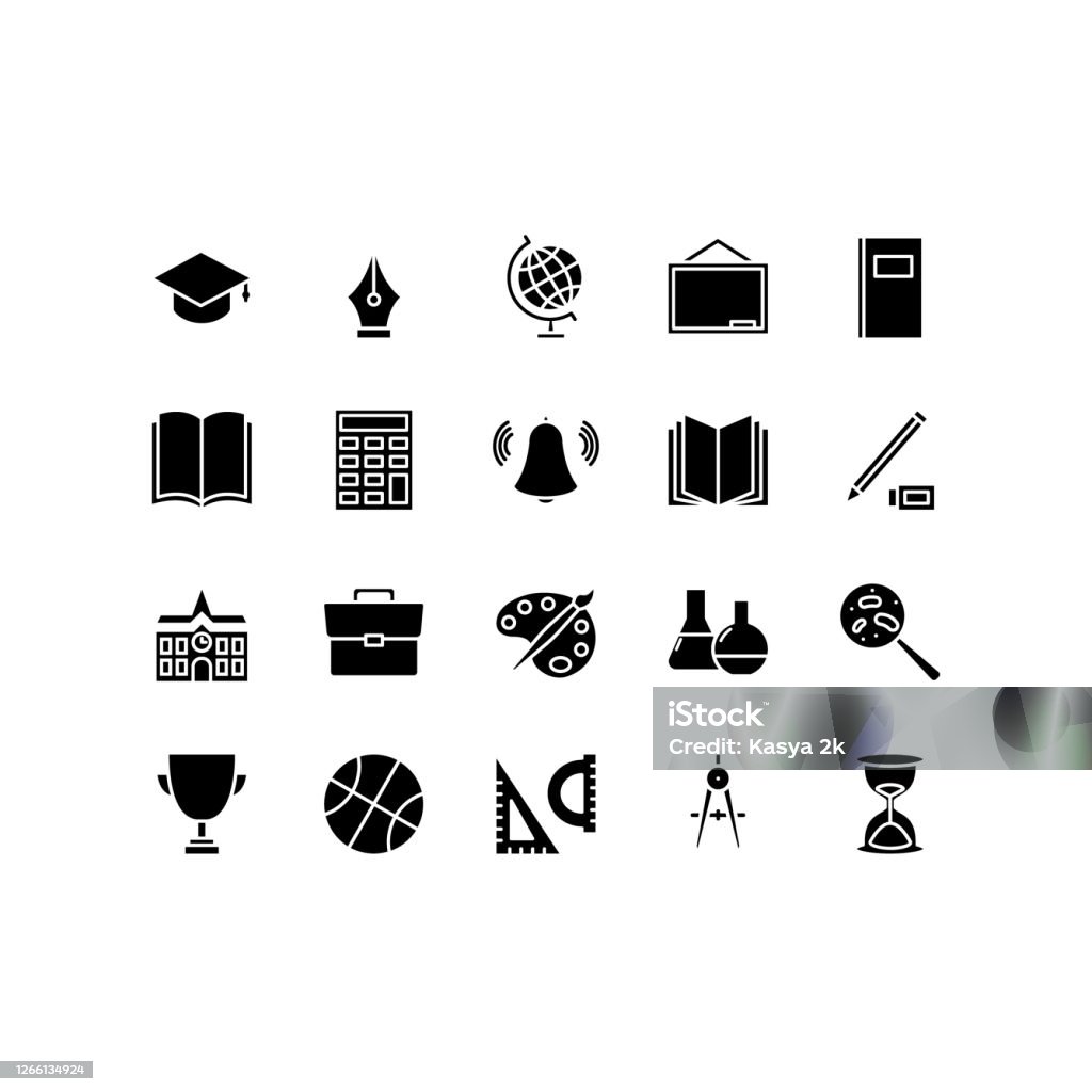 학교 및 교육 아이콘 세트 로고 픽토그램 디자인 인포그래픽 요소 흰색 배경의 벡터 그림 Dna에 대한 스톡 벡터 아트 및 기타 이미지  - Istock
