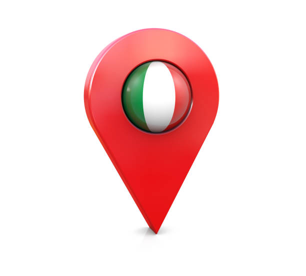 Italian Flag Map Pin Icon