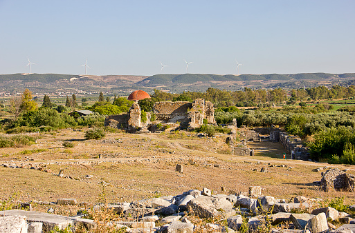 The former Greek city of Milet is currently one of the most visited monuments of the Turkish Aegean Riviera. It is located near the famous resort of Kusadasi didim. Miletus Ancient City and Theatre in Turkey in Turkey, Aydın, Miletus