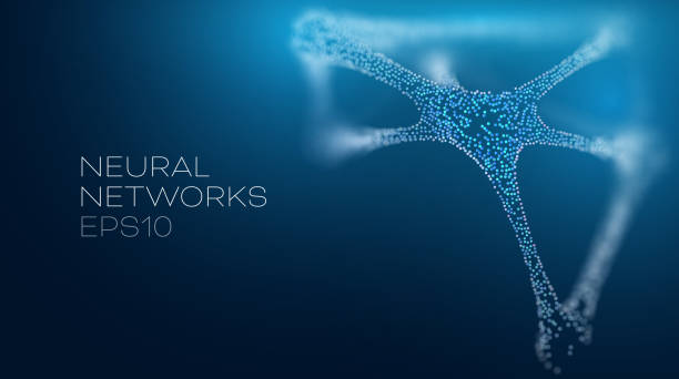 ilustracja wektorowa sieci neuronowej. futurystyczna sztuczna inteligencja - human cell illustrations stock illustrations