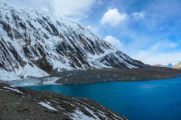 istock Tilicho Lake - A panoramic view on turquoise colored lake in Himalayas 1266144459