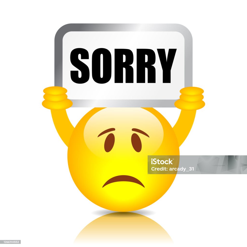 Emoticon With Sorry Sign Stock Illustration - Download Image Now ...