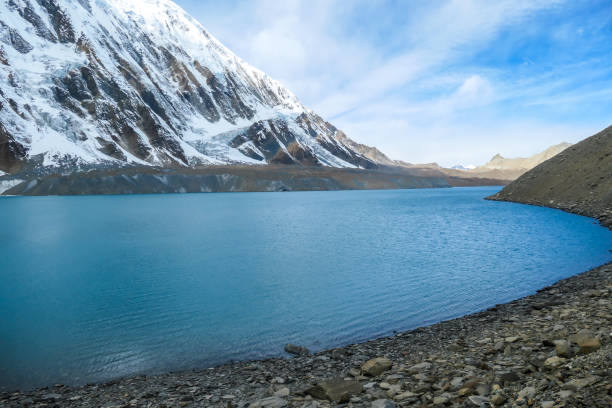 istock Tilicho Lake - A panoramic view on turquoise colored lake in Himalayas 1266144741