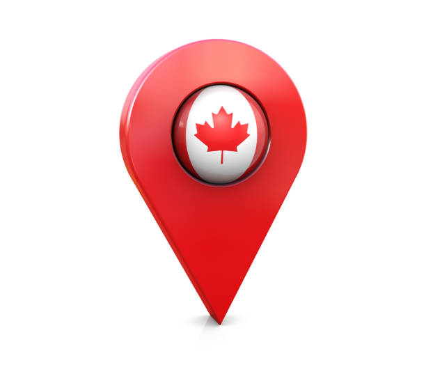 Canadian Flag Map Pin Icon