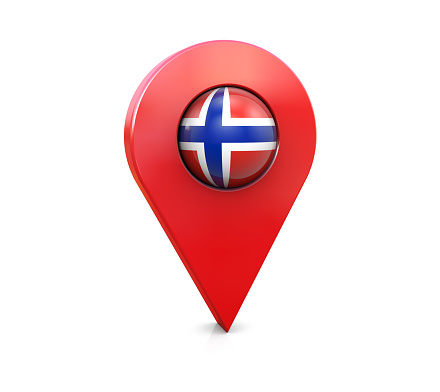 Norway Flag Map Pin Icon