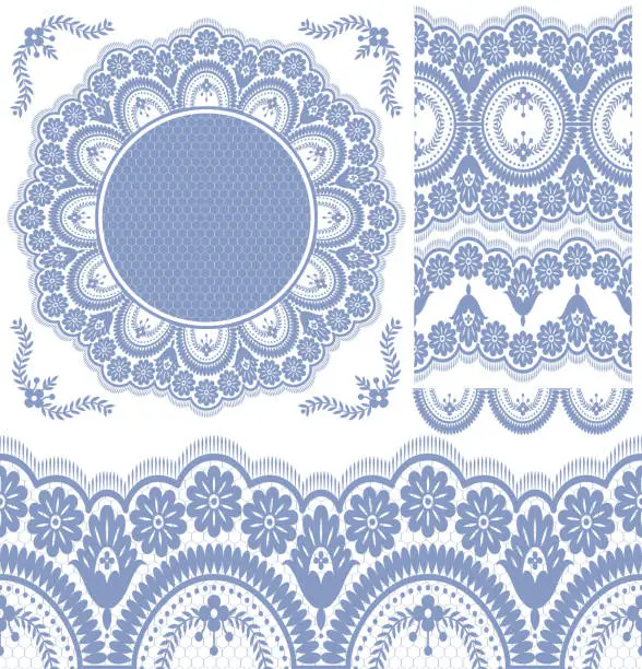 Vector illustration of Vector set with baroque ornaments in Victorian style. Ornate element for design.