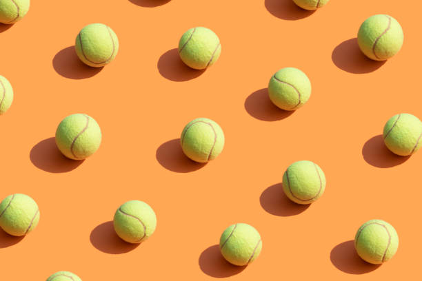 Yellow tennis balls stock photo