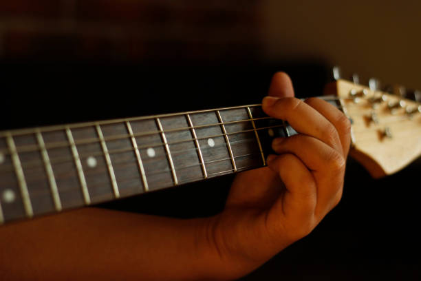 istock Woman playing electric guitar 1266155841