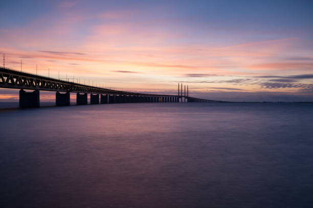 istock Oresund Bridge at sunset 1266157671