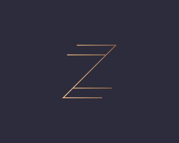 buchstabe z logo monogramm, minimale stil identität erste logo-marke. goldengradient parallellinien vektor emblem logotyp für visitenkarten initialen einladungen ect. - letter z stock-grafiken, -clipart, -cartoons und -symbole