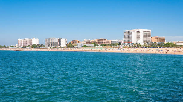 Luxury hotels at Atlantic ocean coast in Vilamoura