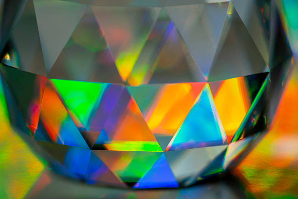 Detail from the photo session, Refraction of light through a single  crystal shape