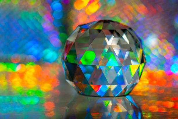 Detail from the photo session, Refraction of light through a single  crystal shape