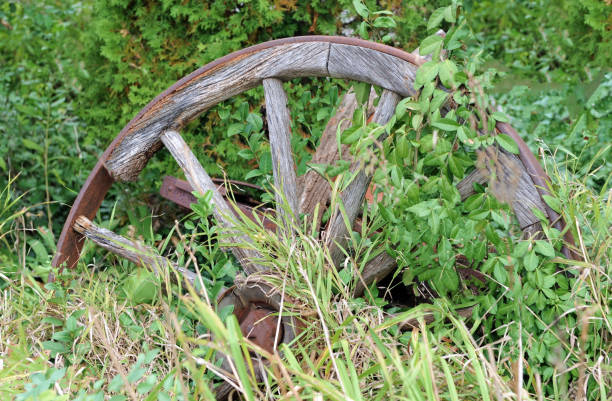 istock Old abandoned wagon wheel-Howard County Indiana 1266163941