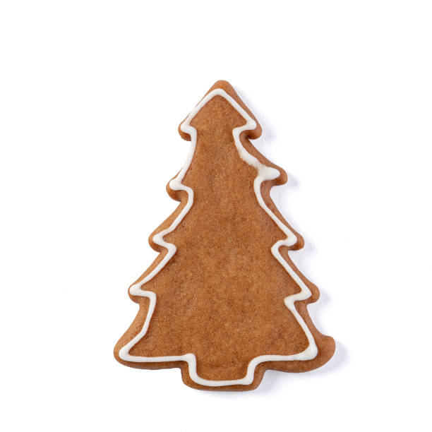 istock Decorated gingerbread christmas tree isolated on white background 1266165336