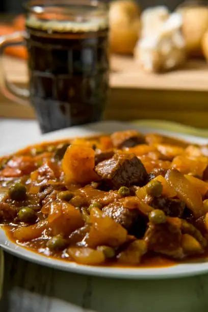 Authentic Irish beef stew with beer bread