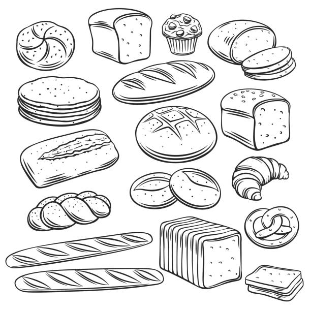 ilustrações de stock, clip art, desenhos animados e ícones de bakery seamless pattern - 4721