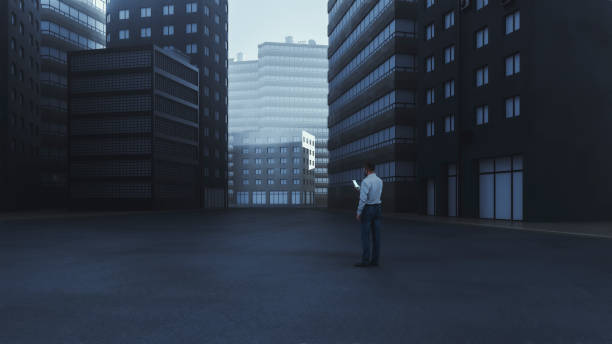 istock Men in th city checking his mobile phone 1266169314