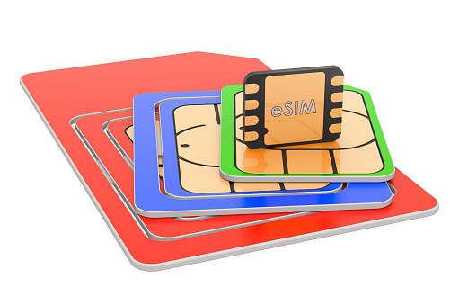 Sim Module Wallpaper Set Simcards For Mobile Devices With Chip 3d Rendering Isolated On ...