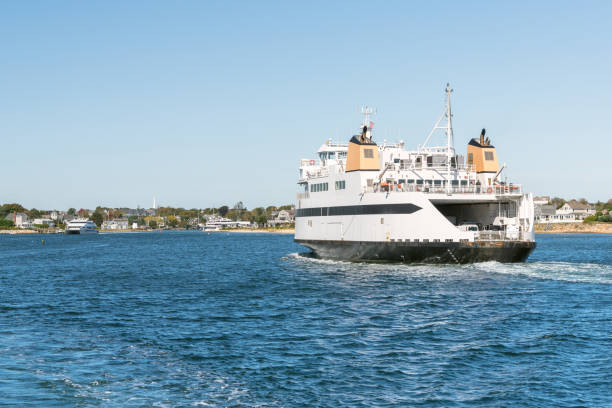 istock Ferry approacing a harbour on a clear autumn day 1266175841