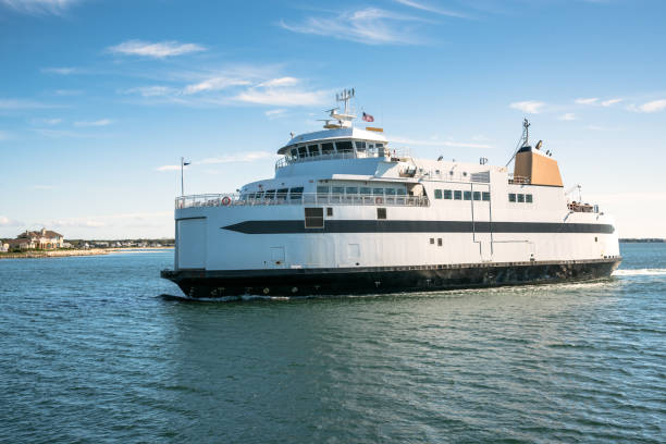 Ferry in navigation on a sunny autumn day