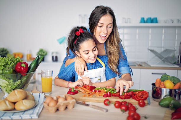 istock Mother and daughter are cooking in the kitchen 1266183228