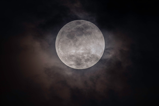 Clouds over the supermoon
