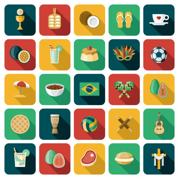 Vector illustration of Brazil Icon Set