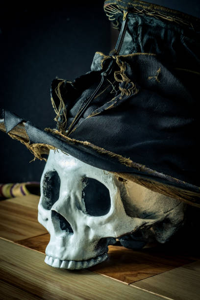 istock Scary Halloween Skull Top Hat 1266187257