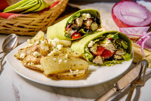 istock Healthy Greek Chicken Wrap 1266187665