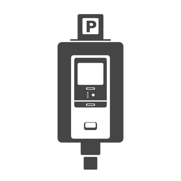 Modern Parking Meter - Vector Icon Illustration Urban City Transportation concepts. parking meter stock illustrations