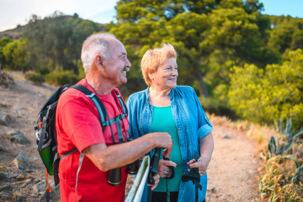 istock Spanish Senior Hikers Resting and Enjoying the View 1266190283