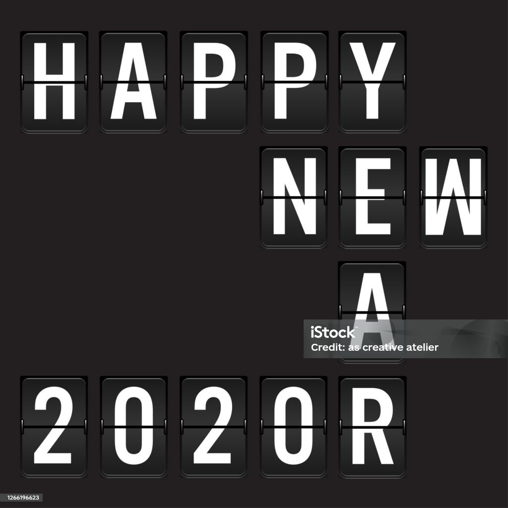 Airport Display Font 2020 Big Numbers Happy New Year Stock ...