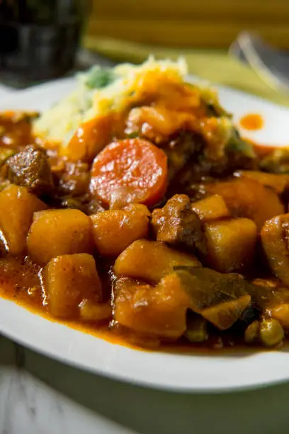 Authentic Irish beef stew with beer bread and colcannon mashed potatoes