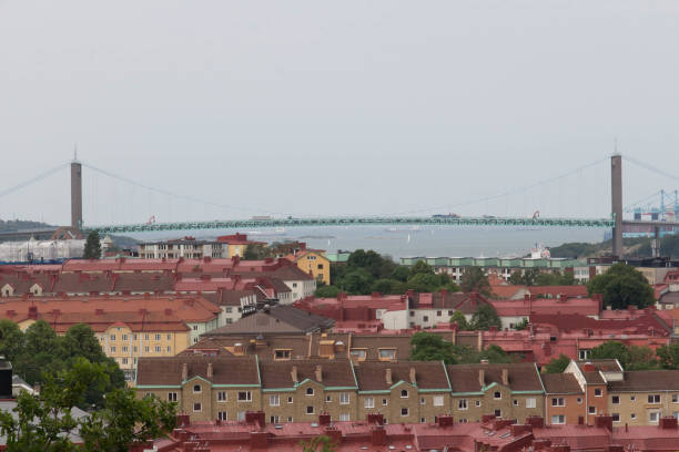 Gothenburg, Sweden - June 18 2019: the view of the city from Masthugget hill on June 18 2019 in Gothenburg, Sweden.