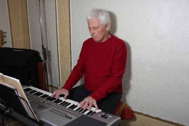 istock New modern pipe organ keyboard top view. 1266212846
