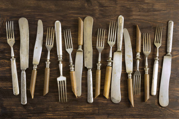 istock Old cutlery on the table 1266214897