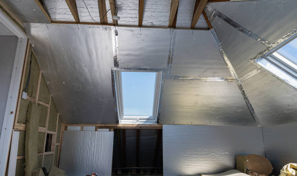 istock Unfinished residential loft conversion with silver insulation 1266218852