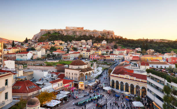 istock Athens, Greece -  Monastiraki Square and ancient Acropolis 1266223363