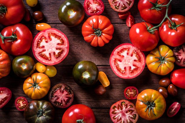 istock Various kinds of tomatoes background 1266238681