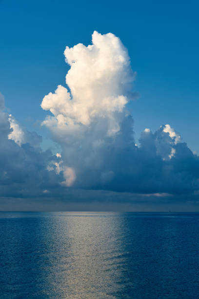 istock Clouds on the background of blue sky and sea 1266238684