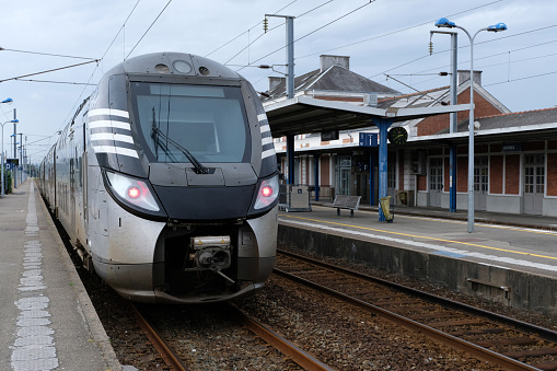Train at Vannes station in Brittany