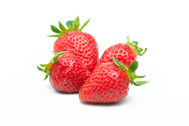 istock Red berry strawberry isolated on white background 1266247282