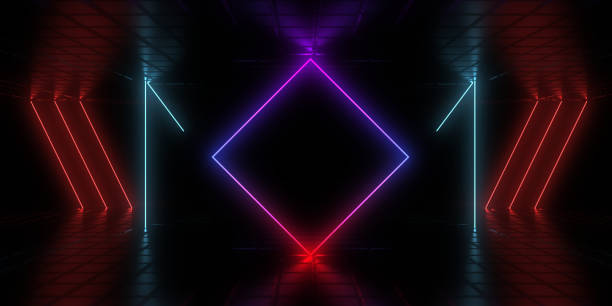 istock 3D abstract background with neon lights. 3d illustration 1266252940