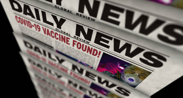 istock Covid-19 virus vaccine found retro newspaper printing press 1266256378