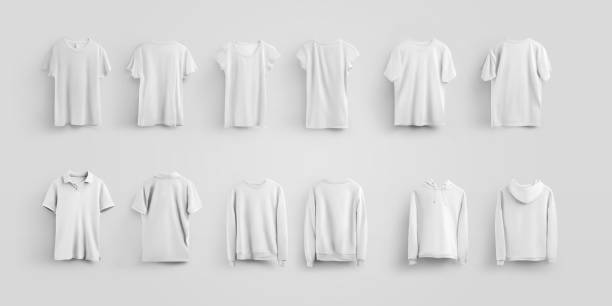 istock Mockup T-shirts, hoodie, sweatshirt, pullover, with shadows, isolated on background. 1266257972