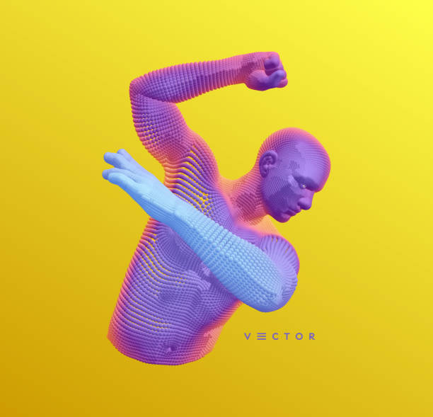 istock Champion raising both hands in the air as a true winner. Victory and freedom. Strong man raising hands up. Workout bodybuilding concept. Vector illustration with space for ads. 1266259850