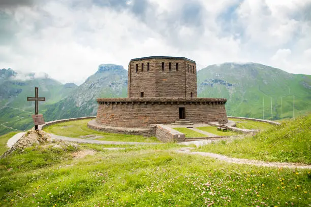 Photo of Germanic Military Memorial at Pordoi, South Tyrol, Italy