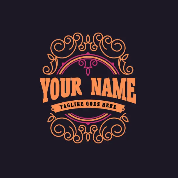 Vector illustration of Vintage Ornamental Branding Label Identity