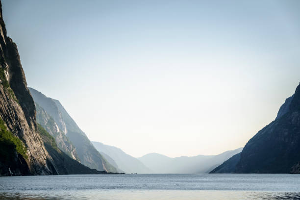 istock Lysefjord with beautiful and soft light at horizon 1266269401